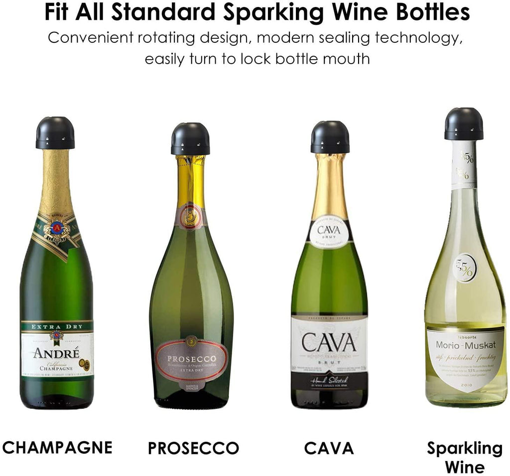 Tapón para Champagne / Vino – Tapón hermético al vacío – Negro