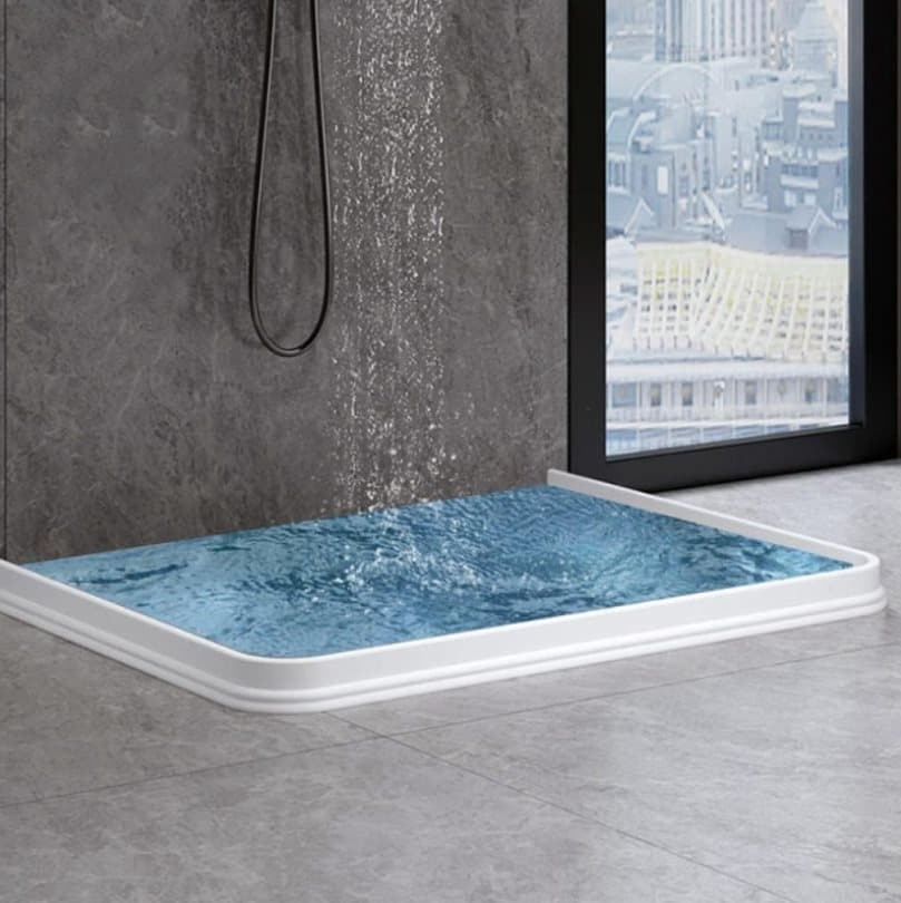 Barrera de agua para umbral de ducha – Junta autoadhesiva con tope de agua y tira retenedora – 2 m