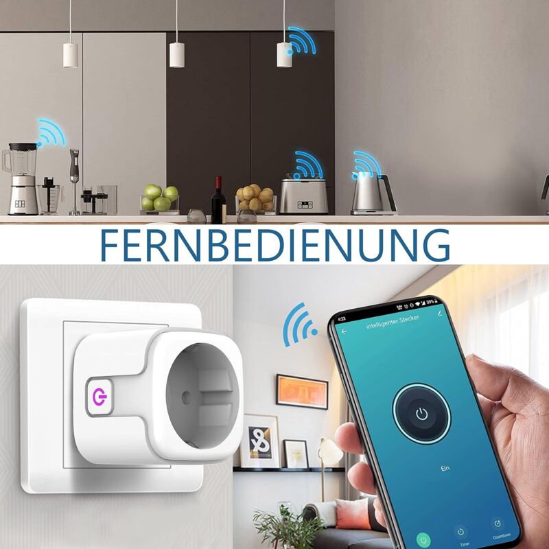 Prise connectée WiFi lot de 2 – Compatible avec Alexa et Google Home – Contrôle à distance et vocal – Minuterie et suivi de consommation d’énergie