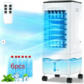 Aire acondicionado portátil silencioso, aire acondicionado portátil de bajo consumo, ventilador, 3 velocidades, versión con mando a distancia