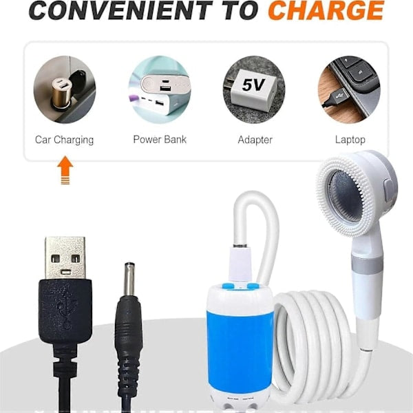 Rechargeable Camping Shower Pump – Adjustable Flow for Travel