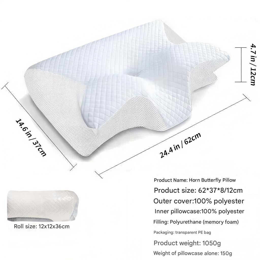 Oreiller cervical viscoélastique, oreiller orthopédique ergonomique 2 en 1 contre les douleurs au cou, oreiller à support contourné, 1 pièce gris clair