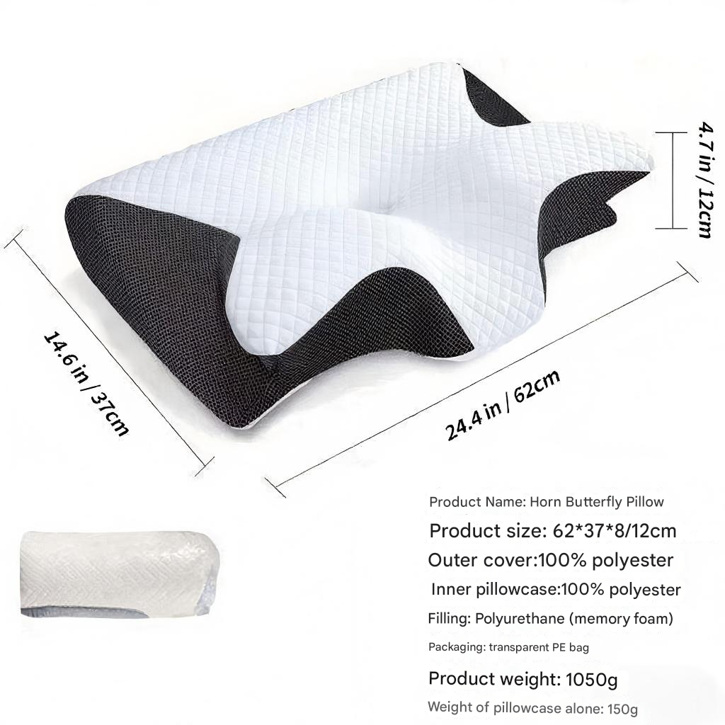 Oreiller cervical viscoélastique, oreiller orthopédique ergonomique 2 en 1 contre les douleurs au cou, oreiller à support contourné, 1 pièce gris clair