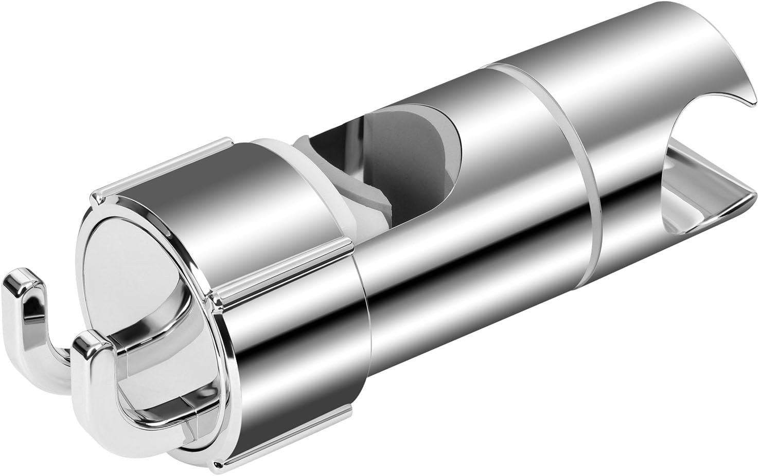 Hand Shower Holder for 16–27 mm Rail, Adjustable Replacement Shower Bracket, 360° Rotation, with 2 Hooks