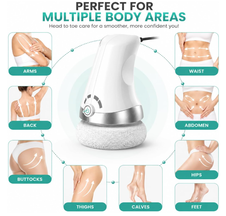 BODY SHAPING DEVICE ANTI-CELLULITE MASSAGER WITH 6 COVERS