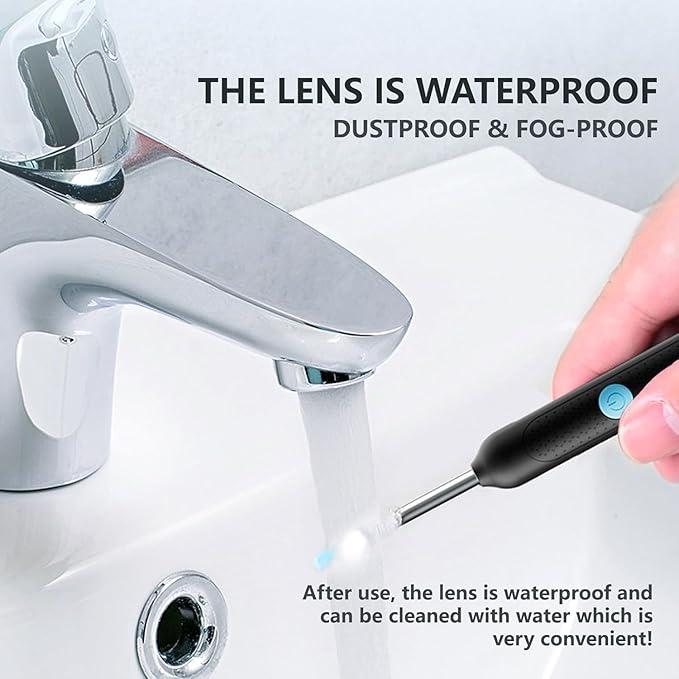 Outil de retrait de cérumen avec caméra – Embouts d'oreille anti-chute R1 D, Nettoyeur d'oreille sans fil HD 1080P