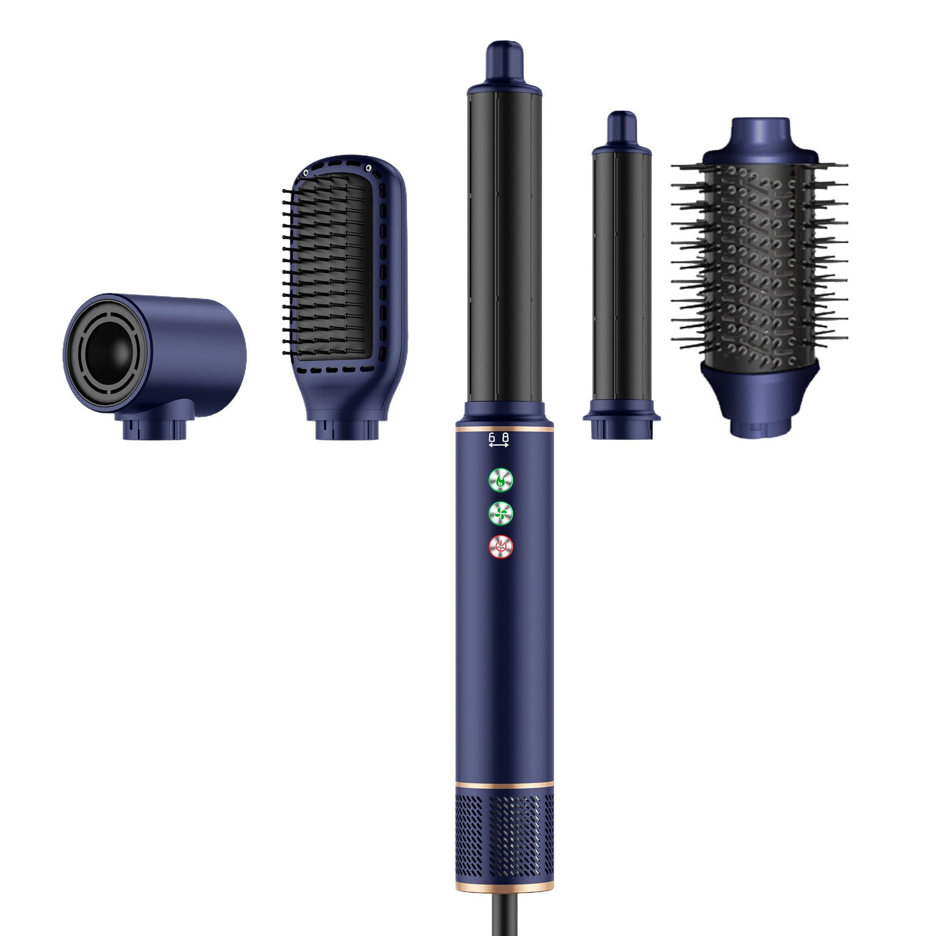 Brosse à sèche-cheveux, ensemble de brosse à sèche-cheveux 5 en 1, styleur à air chaud haute vitesse, cheveux lisses et aucun dommage thermique Outils de coiffure de cheveux