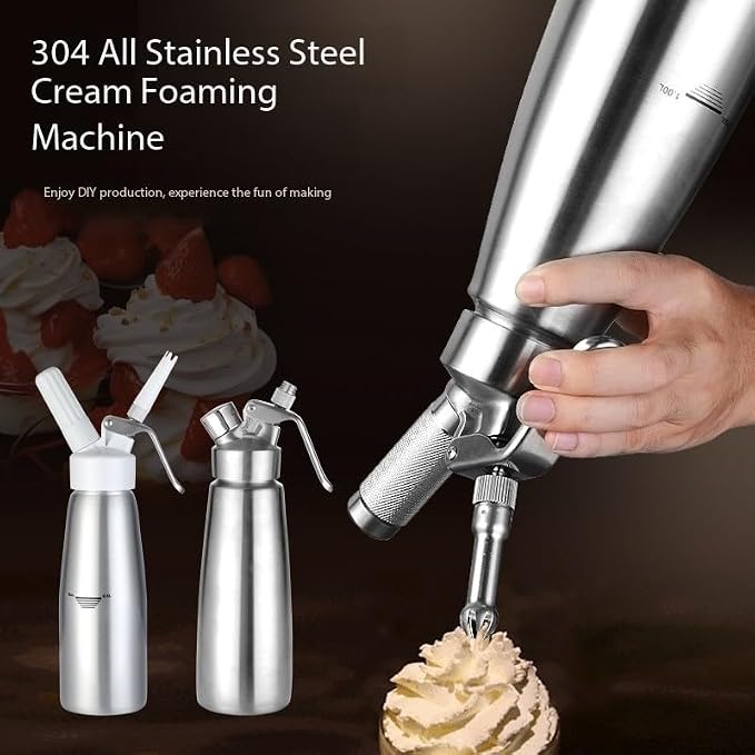304 Stainless Steel Cream Whisk and Frother – The Perfect Companion for Coffee and Desserts (17 oz )