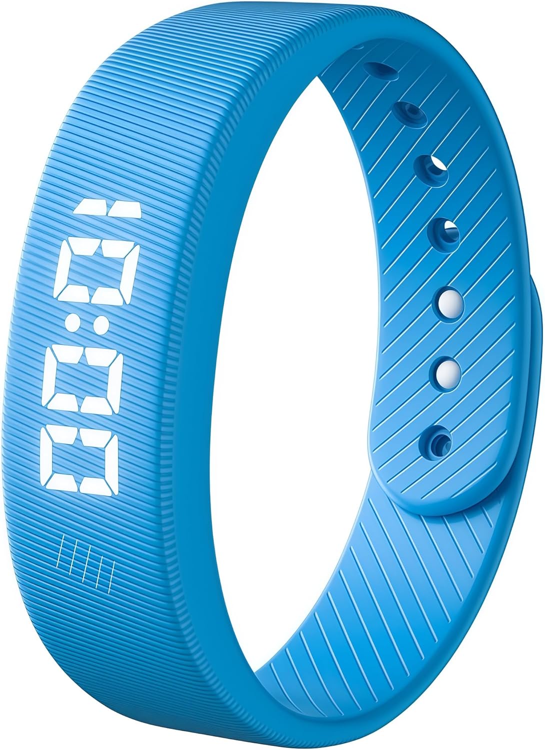 Bracelet alarme vibrant 2026 pour sommeil profond – Bracelet de réveil silencieux, multifonction rechargeable, bleu