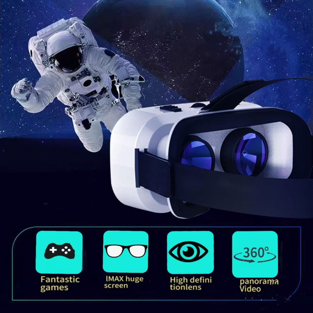 Virtual Reality (VR) Headset/Glasses Compatible with iPhone and Android – Adjustable 3D VR Phone Headset for 4.7 to 6.5-inch Screens, with Controller for Movies and Mobile Games