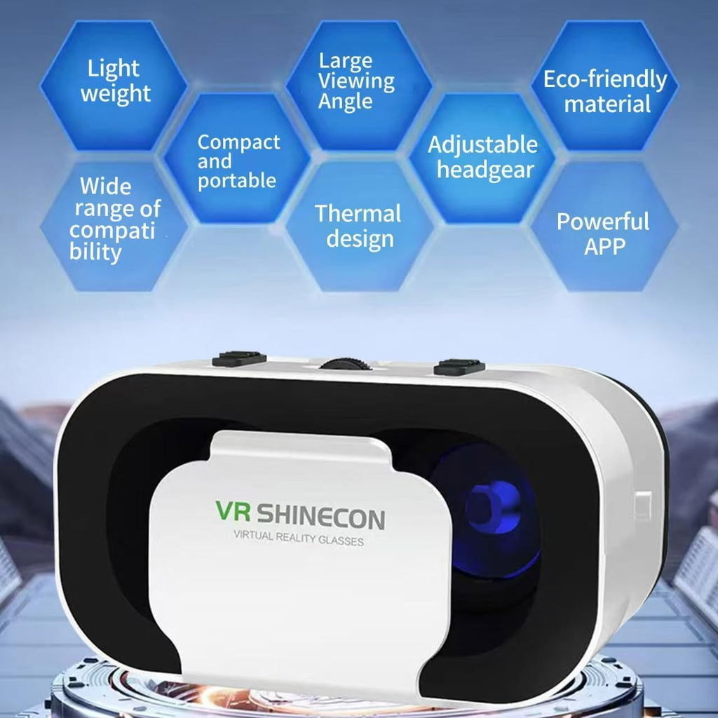 Virtual Reality (VR) Headset/Glasses Compatible with iPhone and Android – Adjustable 3D VR Phone Headset for 4.7 to 6.5-inch Screens, with Controller for Movies and Mobile Games