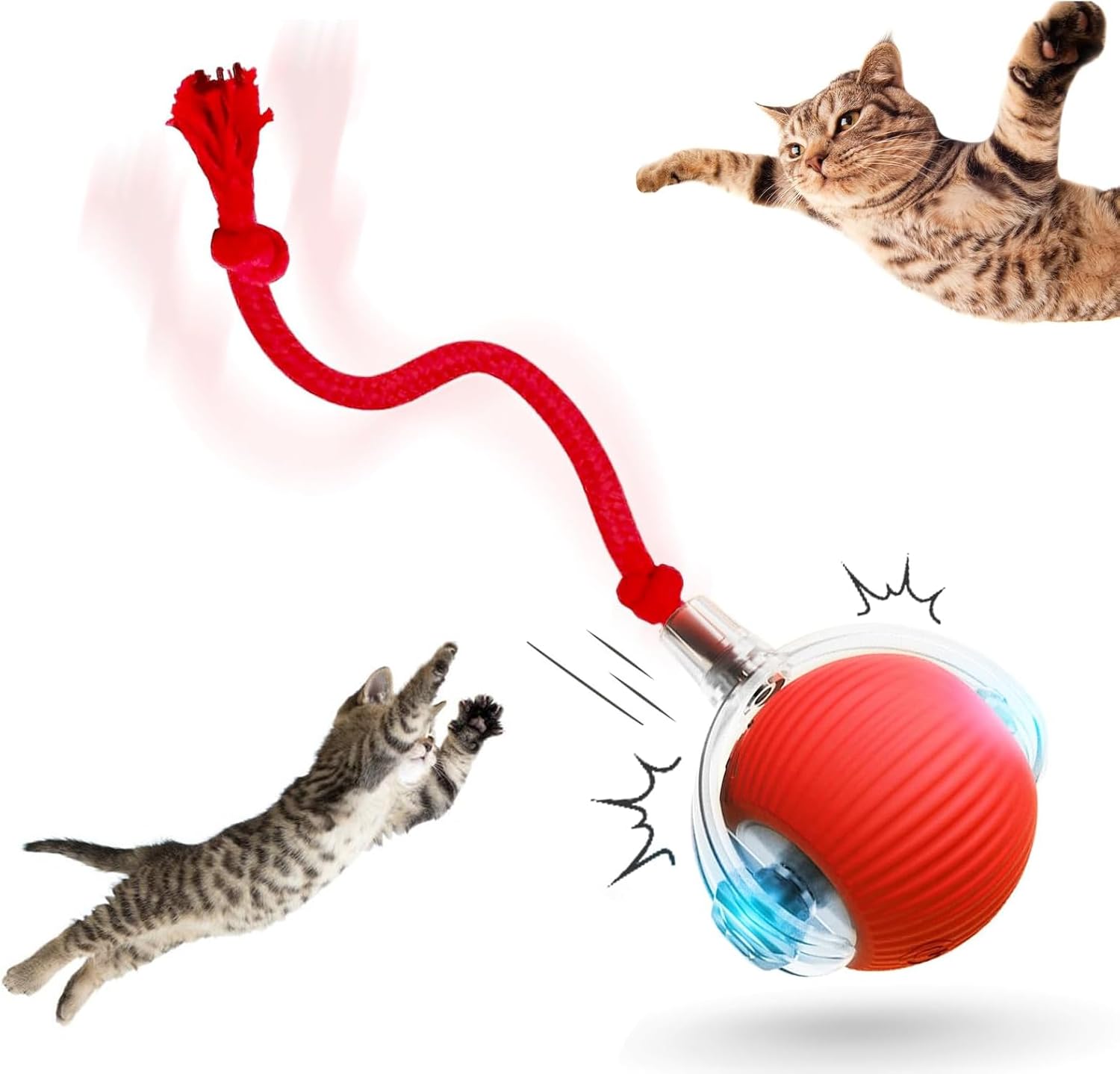 Interactive Rolling Cat Ball, Cat Rotating Toy, 360° Smart Rolling Ball Toy Electric Balls,Suitable for Floors, Carpets, Tiles, Living Rooms