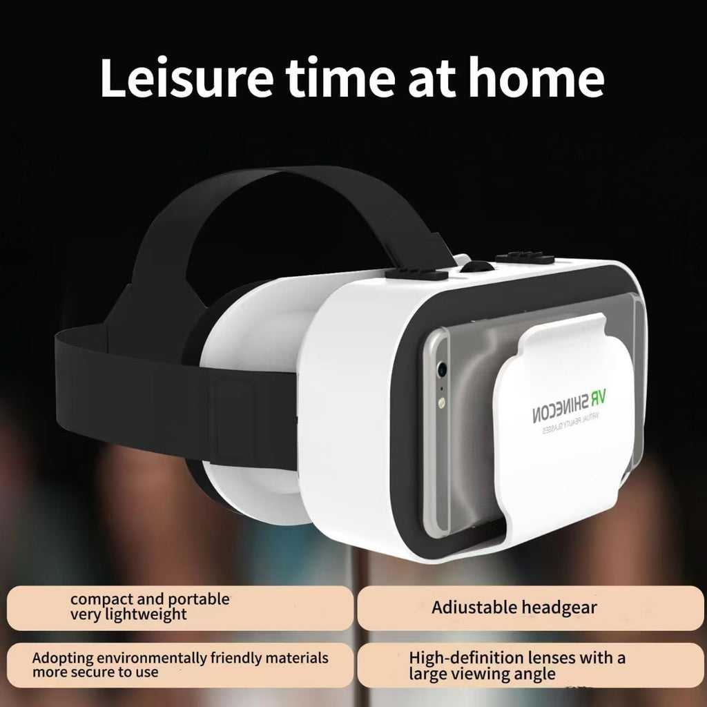 Virtual Reality (VR) Headset/Glasses Compatible with iPhone and Android – Adjustable 3D VR Phone Headset for 4.7 to 6.5-inch Screens, with Controller for Movies and Mobile Games