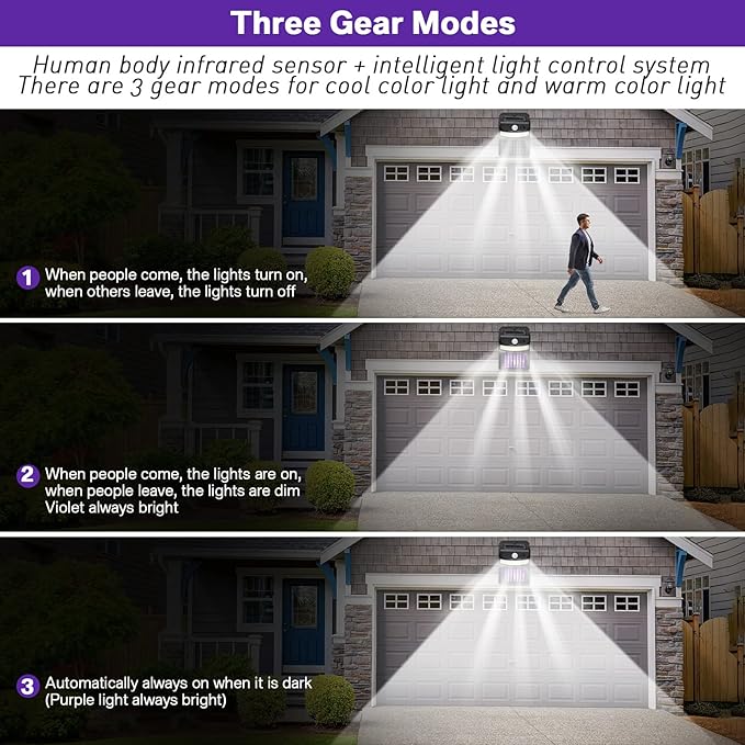4 trampas solares para mosquitos e insectos con luz LED para exteriores.