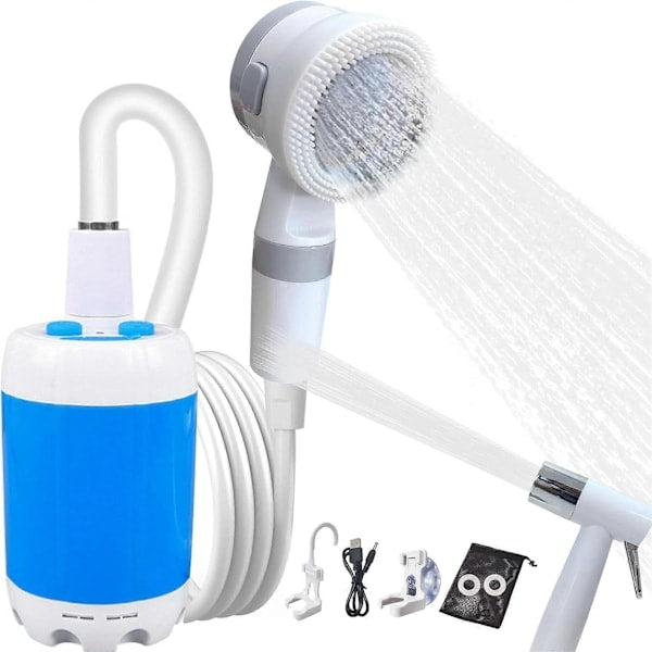 Rechargeable Camping Shower Pump – Adjustable Flow for Travel