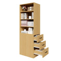 180cm Tall Slim Bookshelf with Side Drawers, Adjustable Shelves, Space-Saving Storage for Small Rooms
