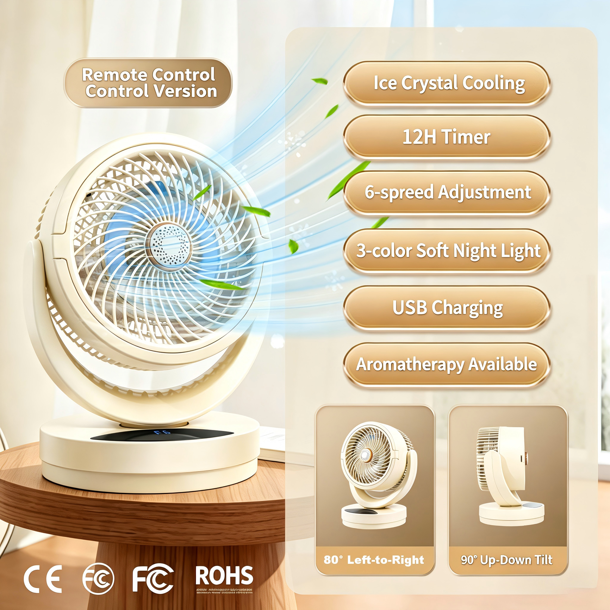Nuevo ventilador de refrigeración USB 2026, enfriador de aire evaporativo portátil con función de aromaterapia