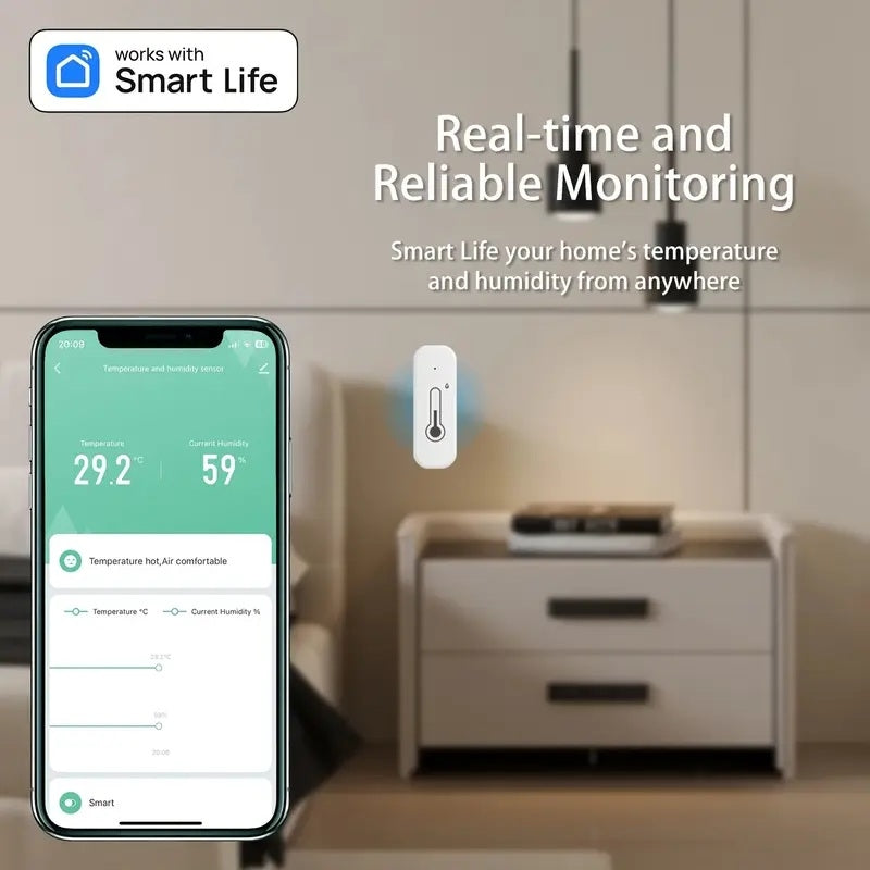 Wireless thermometer and hygrometer 4-pack - Smart WiFi temperature and humidity meter with app, notifications & remote monitoring White