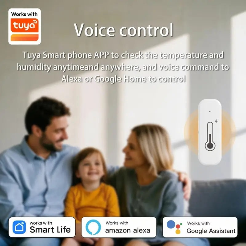 Wireless thermometer and hygrometer 4-pack - Smart WiFi temperature and humidity meter with app, notifications & remote monitoring White