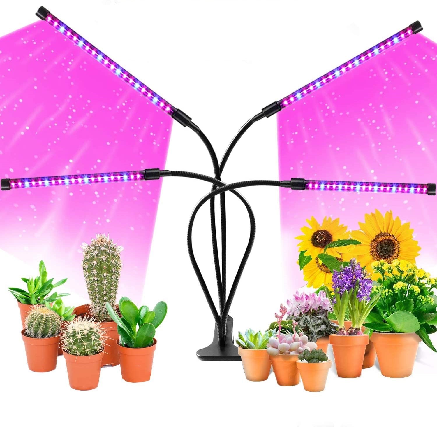 Plant Grow Light with 4 Flexible LED Strips – 1 Pack