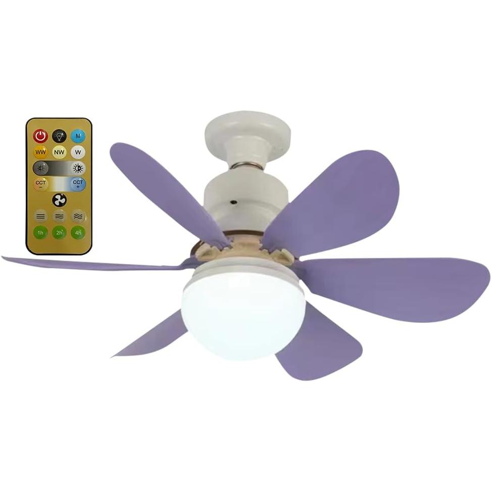 Ceiling fans with lights and remote control, 30W ceiling fan with dimmable light, quiet ceiling fan with 6 blades, 3 color temperatures, 3 speeds