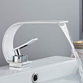 Grifo de baño tipo cascada, mezclador de lavabo de latón negro moderno, agua caliente y fría, adecuado para baño y lavabo, grifo mezclador de palanca única