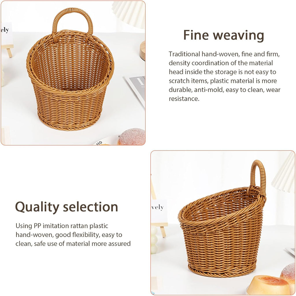 Hanging basket with handles, hanging storage basket, hanging bag, wicker textile comparison basket