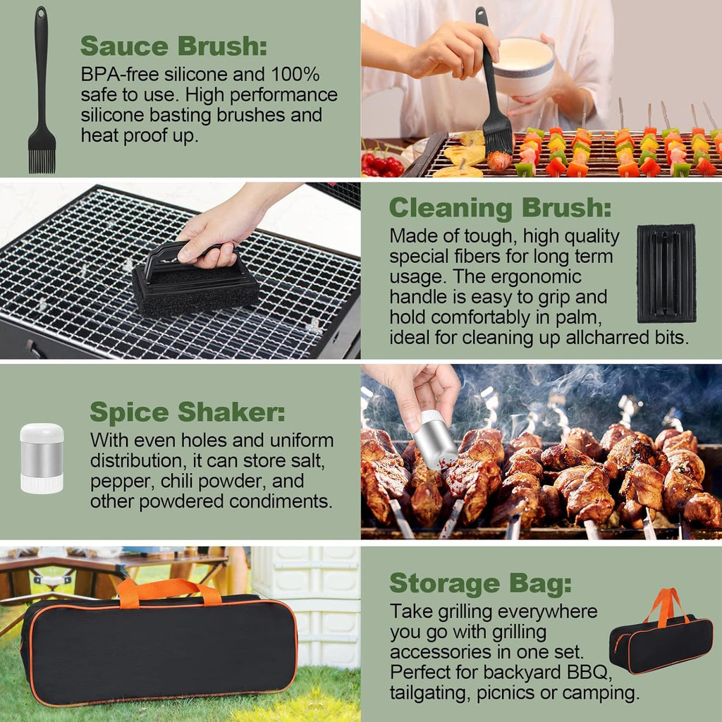 Ensemble de 18 accessoires pour barbecue, kit d'accessoires pour plancha pour Blackstone et Camp Chef