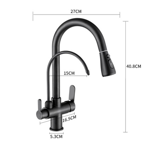 3-in-1 Pull-Out Faucet for Hot and Cold Water