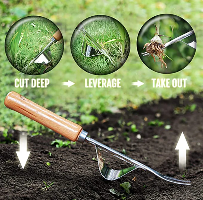 Herramienta de deshierbe de jardín, extractor de césped de alta resistencia, deshierbe manual, eficiente, fácil de usar