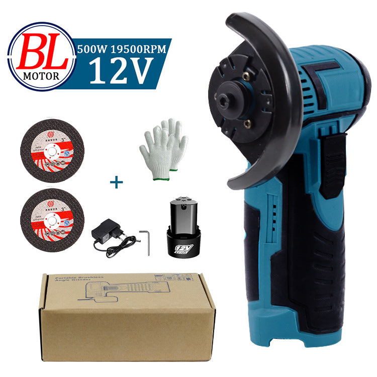 Mini Portable Electric Angle Grinder, 2 Batteries 12V, 300W, 1200 mAh, 0-10000 rpm