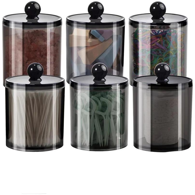 Pack of 6 12-Ounce Apothecary Dispenser Jars ¨C Clear Plastic Storage Containers