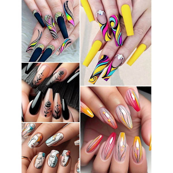 Lot de 12 stylos de nail art, pointe fine de 0,5 mm, pour un dessin précis de graffitis.