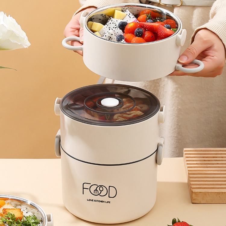 Insulated Lunch Box, 2.5 Liters ¡ª Portable, Three-Layer, Leak-Proof, Multifunctional, High-Capacity Lunch Container