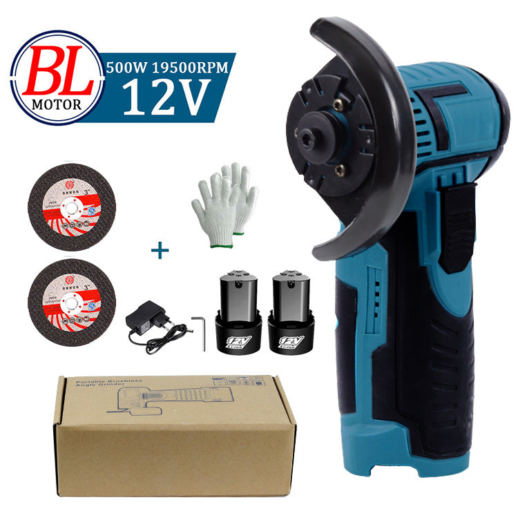 Mini Portable Electric Angle Grinder, 2 Batteries 12V, 300W, 1200 mAh, 0-10000 rpm