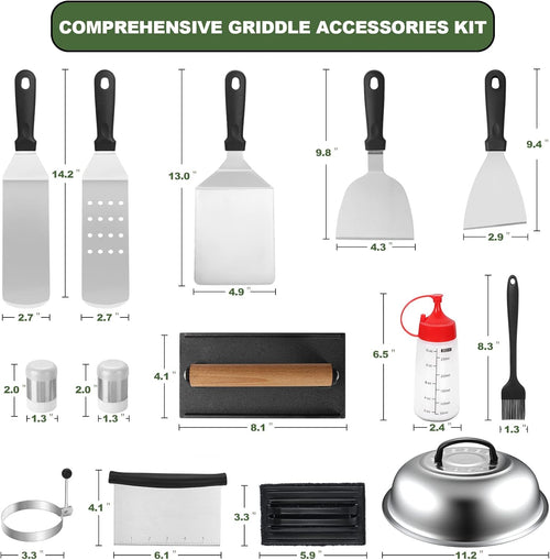 18-Piece Grill Accessory Set, Flat Grill Accessory Kit for Blackstone and Camp Chef