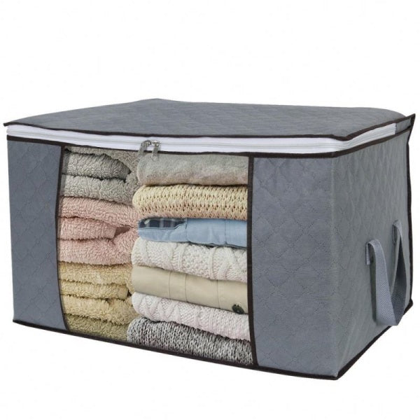 Opbevaringspose til lagner, dyner, tøj 60x43x35 cm Grå 1-pak
