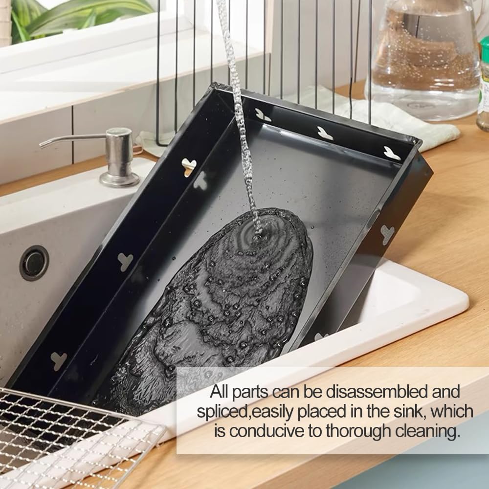 Portable Charcoal Grill, 17-Inch Foldable, Compact Tabletop Charcoal Grill, Mini Smoker, Small Outdoor BBQ Grill for Travel, Patio, Picnics, and the Beach