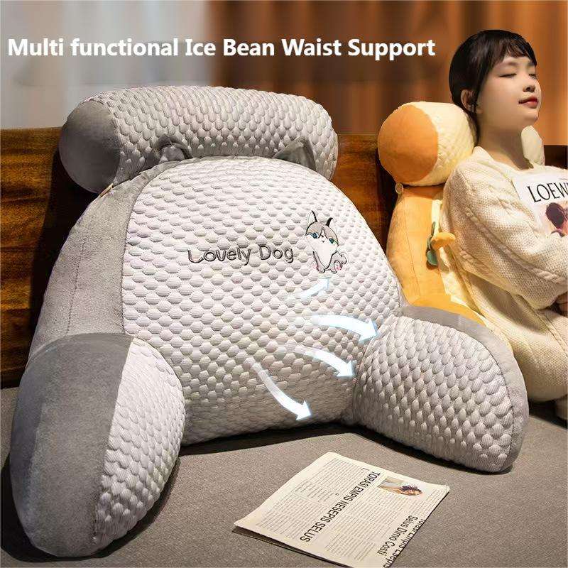 Oreiller de lecture pour enfants ou adultes, grand oreiller de dossier pour s'asseoir au lit, traversin détachable avec bras, grand oreiller pour se reposer au lit, voir le