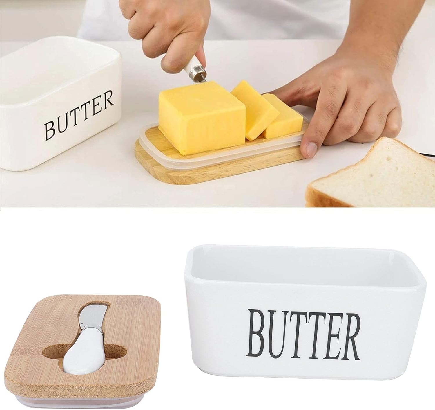 Smørbeholder med trælåg