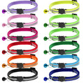 12 colliers en nylon pour chiens et chats avec clochette, bande réfléchissante et tête de dégagement.