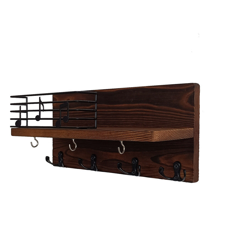 Decorative Wall Key Holder, Rustic Mail Organizer, Wooden Letter Organizer with Key Hooks