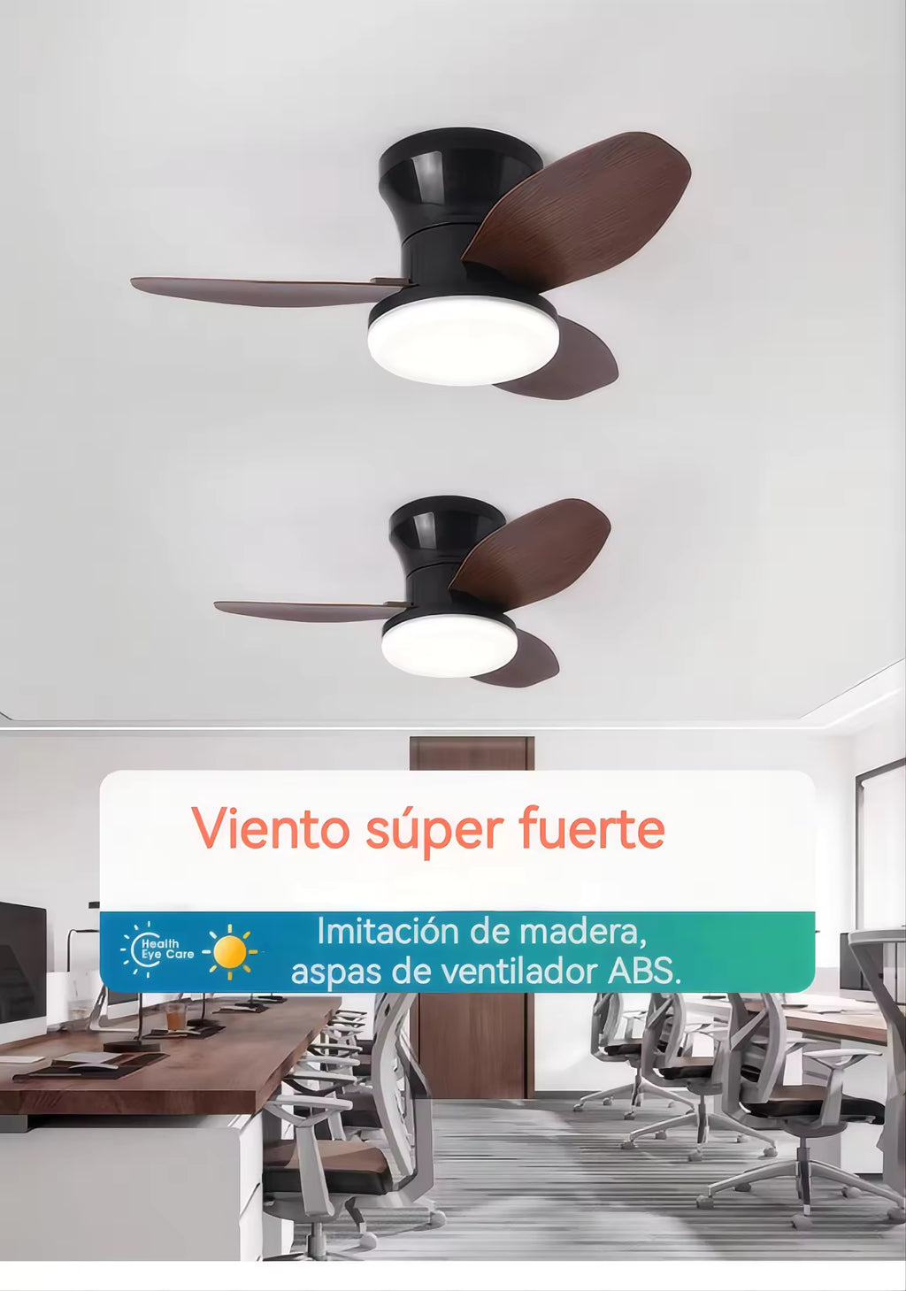 Ventilateur de plafond silencieux de 65 cm (25,5 pouces) avec lumière - Petit ventilateur de plafond avec télécommande, 3 modes d'éclairage LED, 6 vitesses