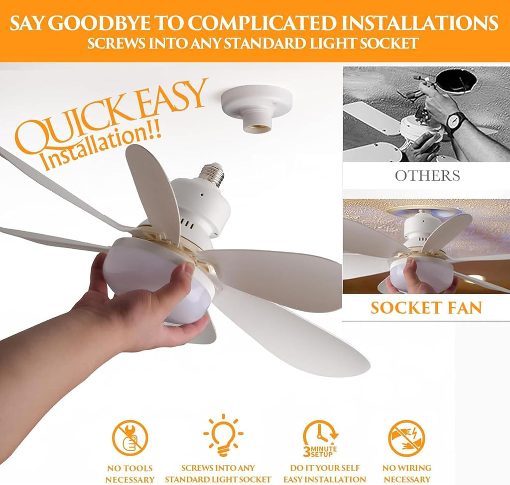 40W Smart Fan Light, 3 Color Temperatures, 3 Speeds, Ideal for Bedroom, Children's Room, Living Room