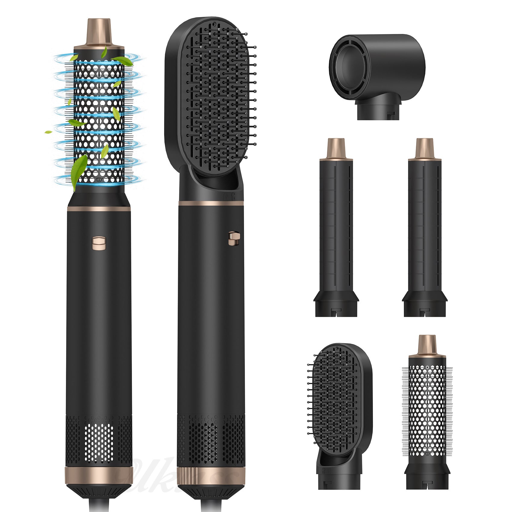 5-in-1 Hair Dryer Brush, Hair Drying Brush, Air Curler, Air Curling Wrap Styler, Detachable Hot Air Brush, Negative Ion Drying Brush, 1000 Watts of Power