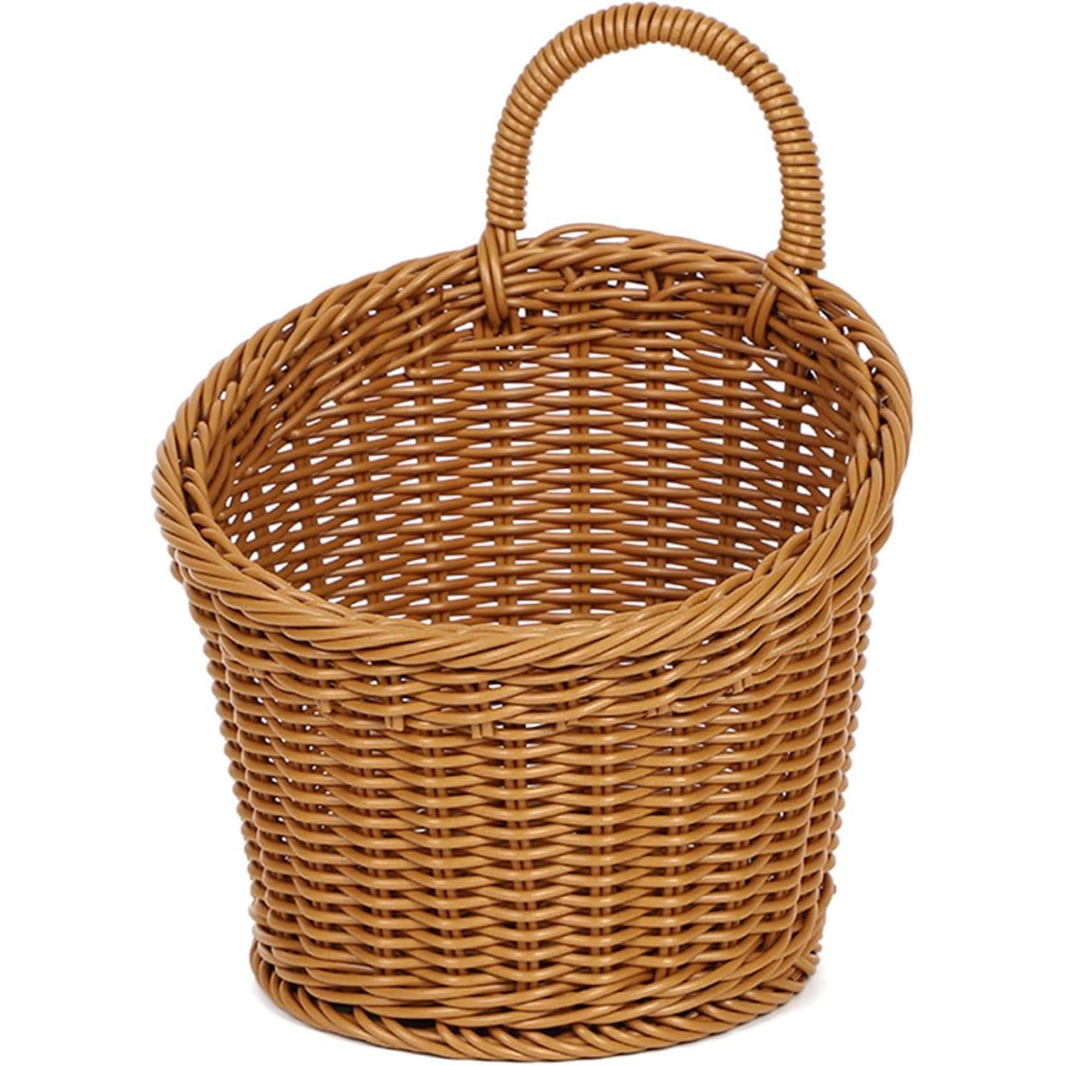 Hanging basket with handles, hanging storage basket, hanging bag, wicker textile comparison basket