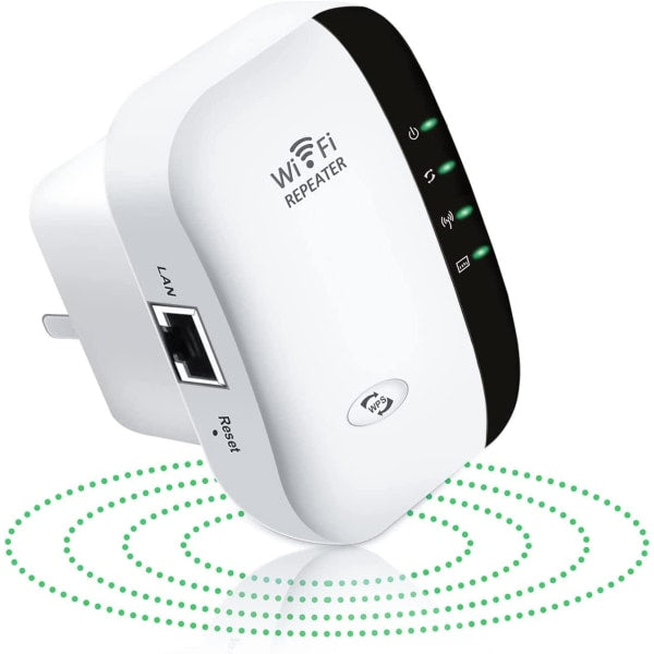 Wi-Fi Amplifier Repeater / Extends Range 300 Mbps Wifi White