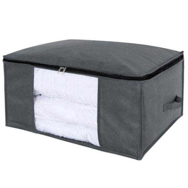 Opbevaringspose til lagner, dyner, tøj 60x43x35 cm Grå 1-pak