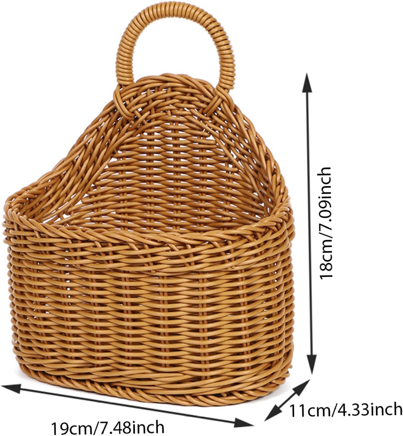 Hanging basket with handles, hanging storage basket, hanging bag, wicker textile comparison basket