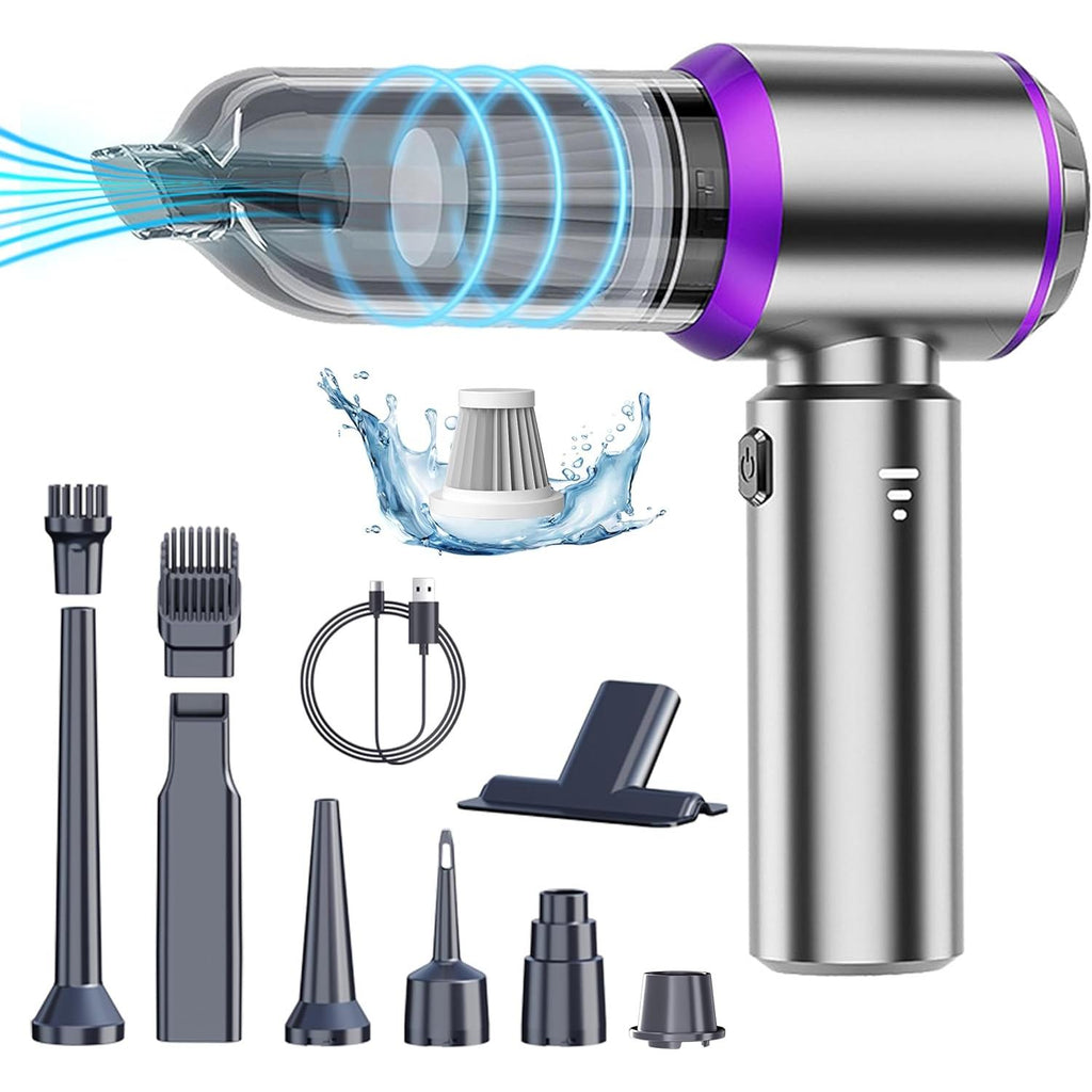 Handheld Vacuum Cleaner 16000Pa – Powerful Cordless Car Vacuum, 3 Speeds, 80,000 RPM – For PC, Home, Car, Office, and Sofa